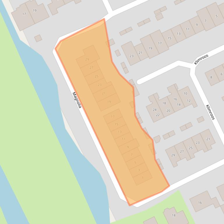 Kaart van postcodegebied 2974BR.