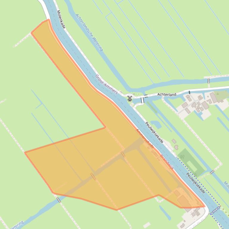 Kaart van postcodegebied 2974LA.