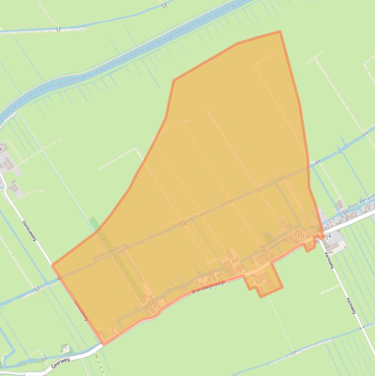 Kaart van postcodegebied 2974LB.