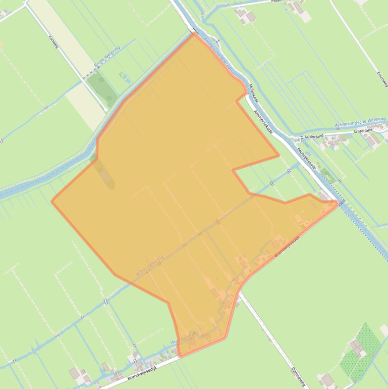 Kaart van postcodegebied 2974LD.