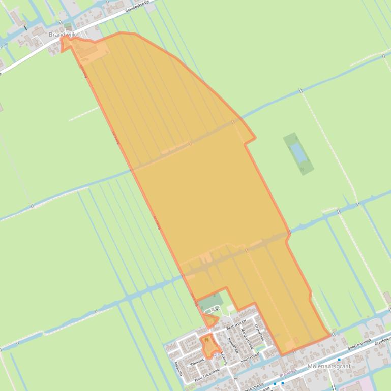 Kaart van postcodegebied 2974LH.
