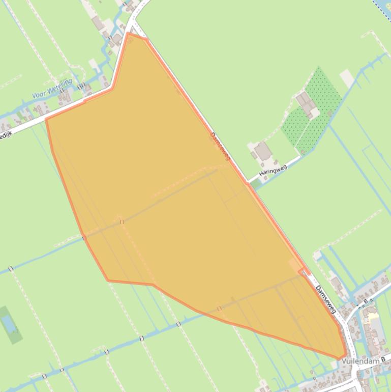 Kaart van postcodegebied 2974VA.