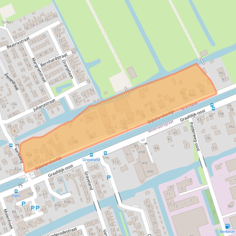 Kaart van postcodegebied 2974VE.