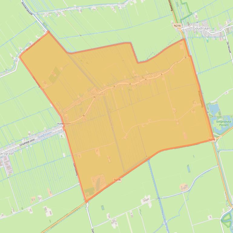 Kaart van postcodegebied 2975.