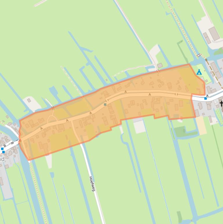 Kaart van postcodegebied 2975BE.