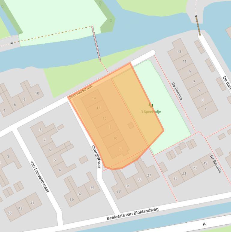 Kaart van postcodegebied 2975BM.