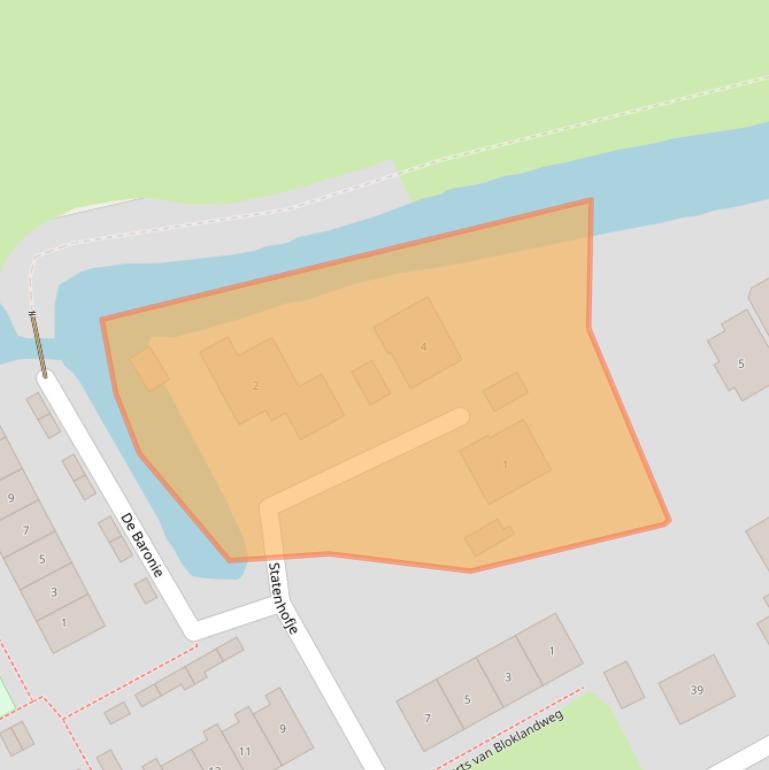 Kaart van postcodegebied 2975BS.