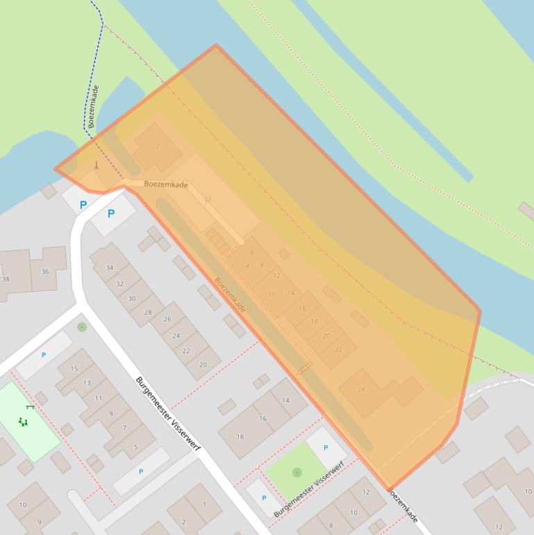 Kaart van postcodegebied 2975CZ.