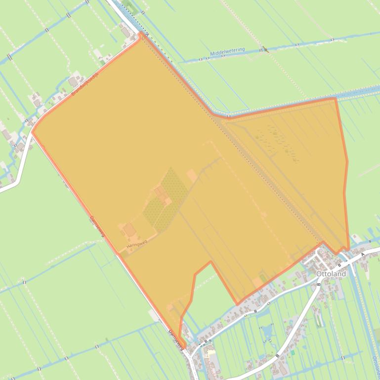 Kaart van postcodegebied 2975LB.
