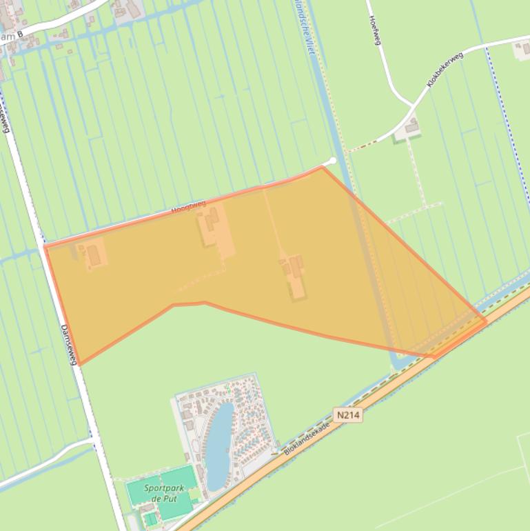 Kaart van postcodegebied 2975LD.