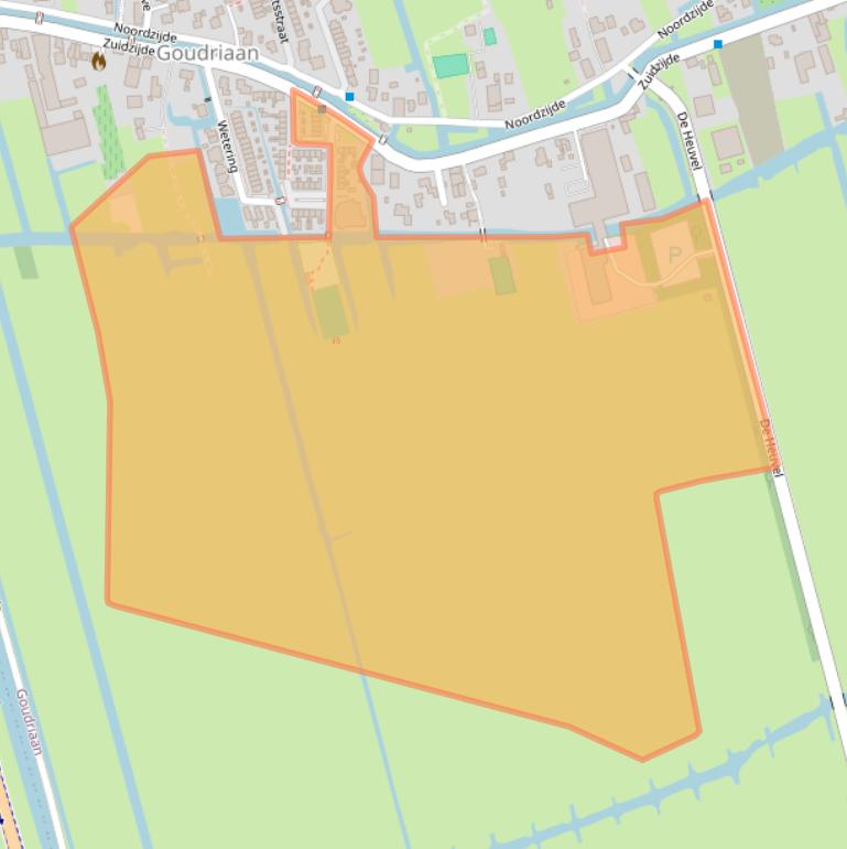 Kaart van postcodegebied 2977AB.