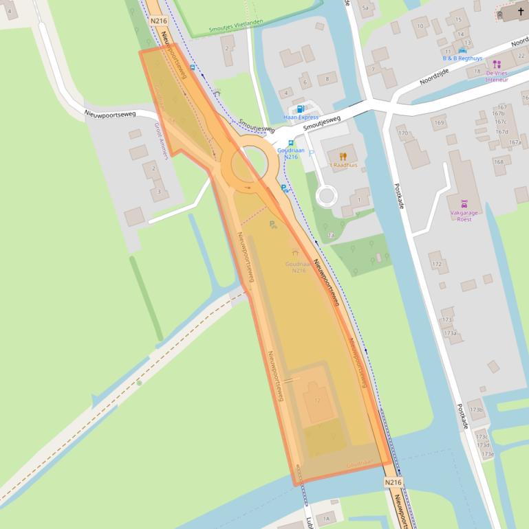 Kaart van postcodegebied 2977AP.