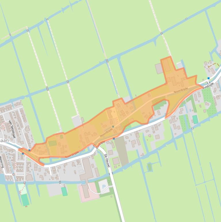 Kaart van postcodegebied 2977XA.