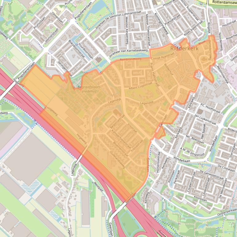 Kaart van postcodegebied 2981.