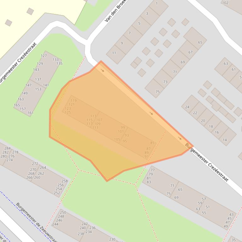 Kaart van postcodegebied 2981AB.