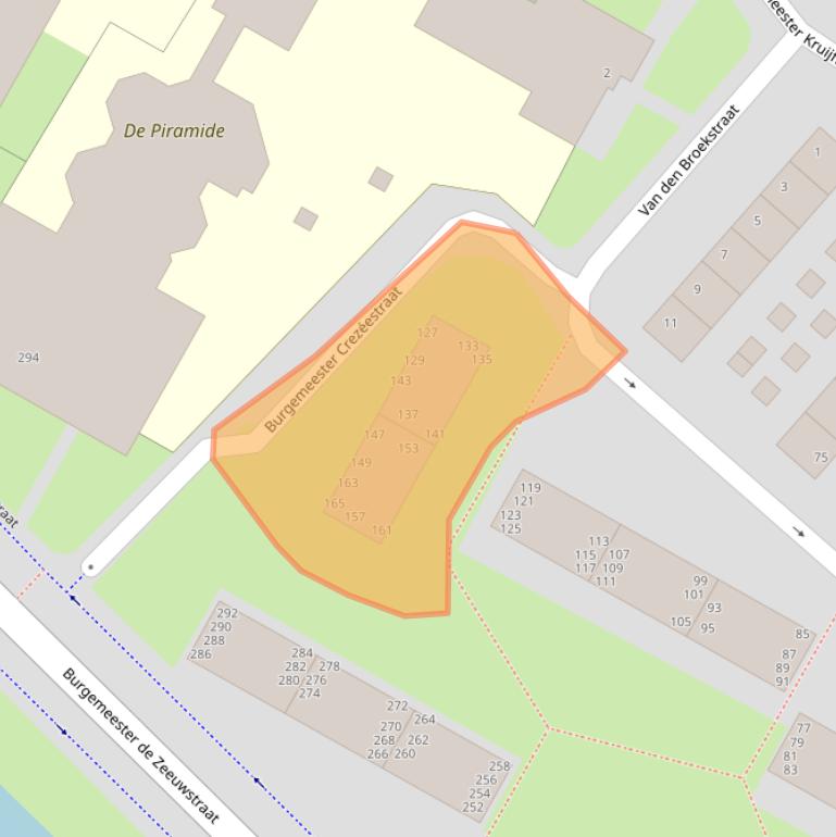 Kaart van postcodegebied 2981AC.