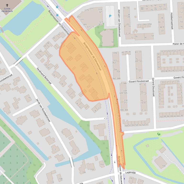 Kaart van postcodegebied 2981AE.