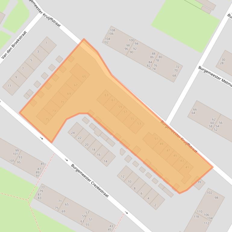 Kaart van postcodegebied 2981AM.