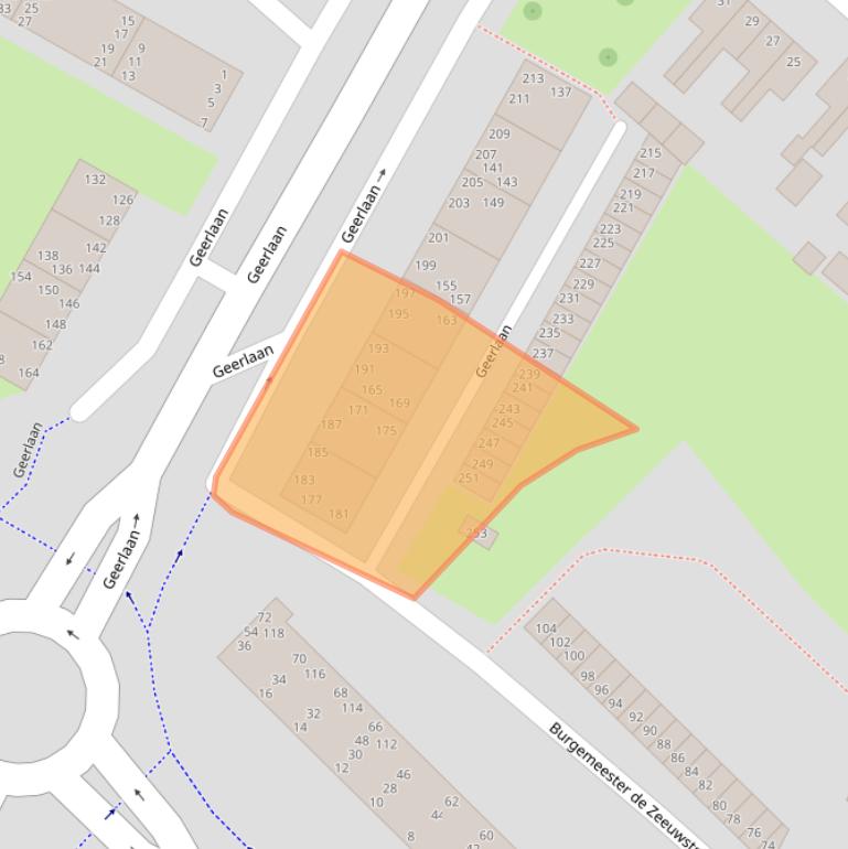 Kaart van postcodegebied 2981AT.