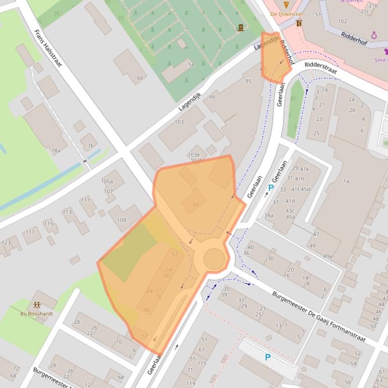 Kaart van postcodegebied 2981AV.