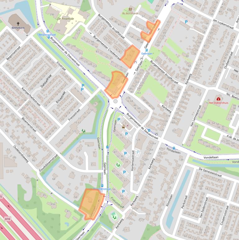 Kaart van postcodegebied 2981AW.