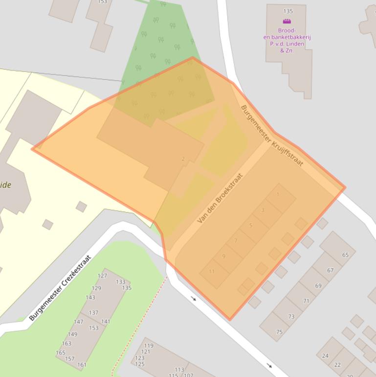 Kaart van postcodegebied 2981AX.