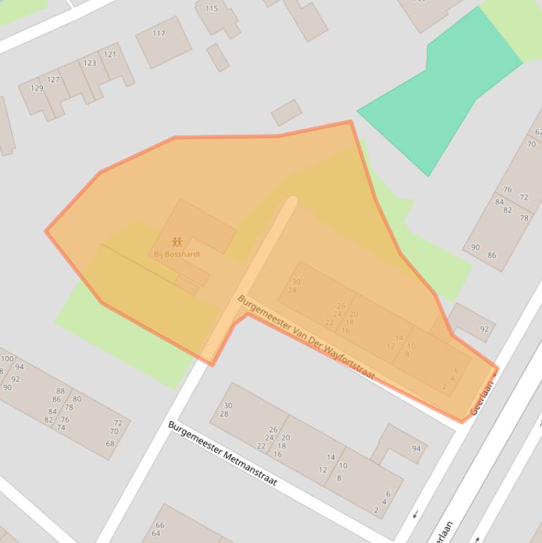 Kaart van postcodegebied 2981AZ.