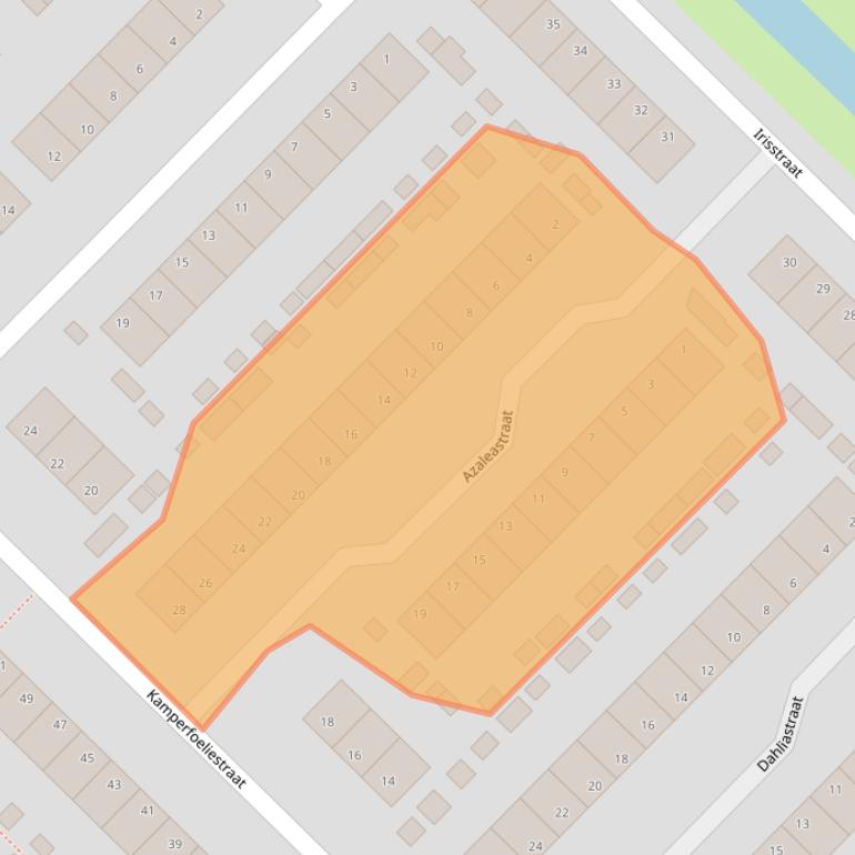 Kaart van postcodegebied 2981BB.