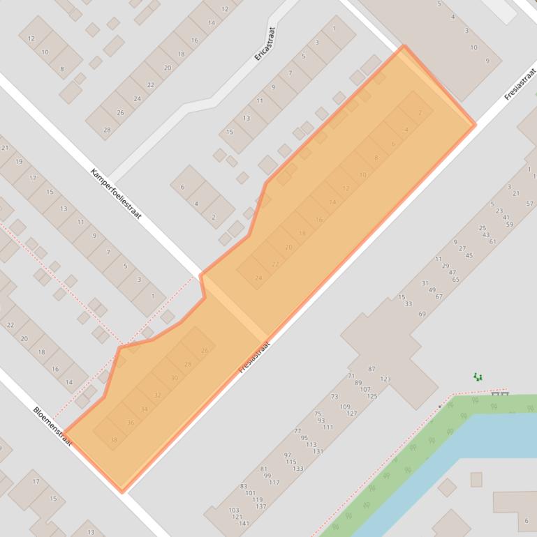 Kaart van postcodegebied 2981BL.