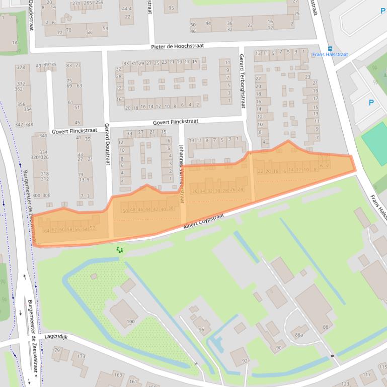 Kaart van postcodegebied 2981CA.