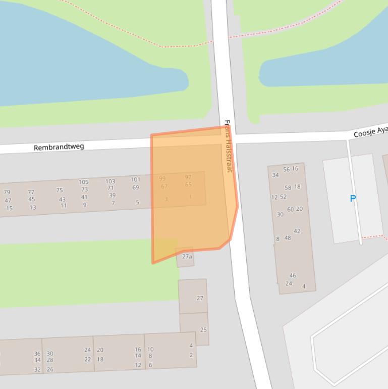 Kaart van postcodegebied 2981CV.