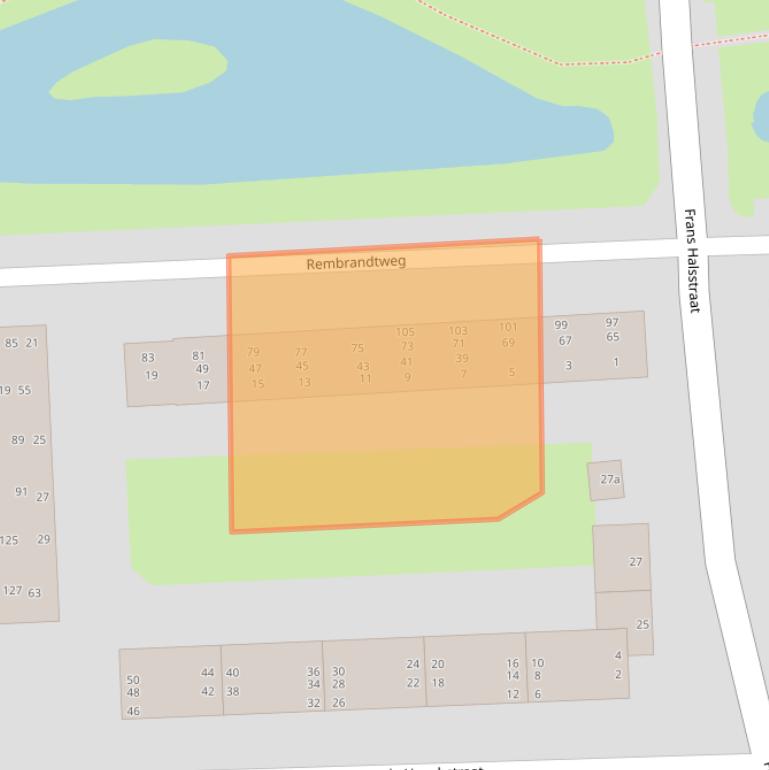 Kaart van postcodegebied 2981CW.