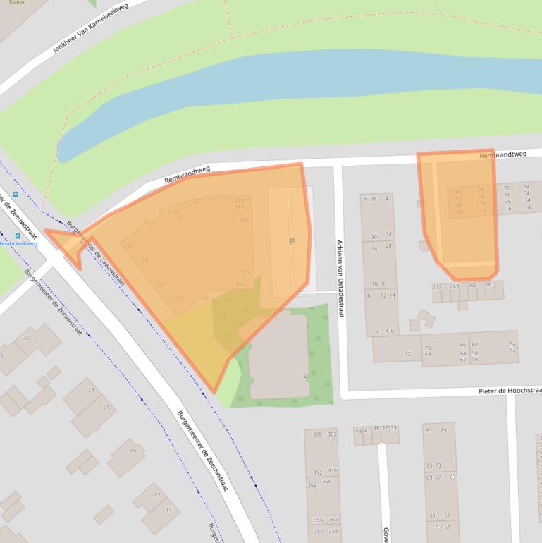 Kaart van postcodegebied 2981CZ.