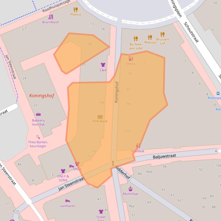 Kaart van postcodegebied 2981DA.