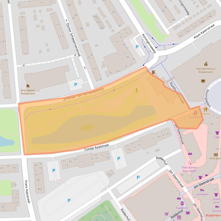 Kaart van postcodegebied 2981DB.