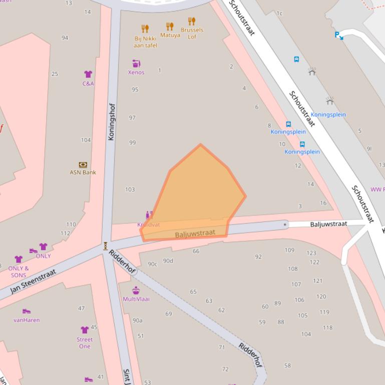 Kaart van postcodegebied 2981DC.