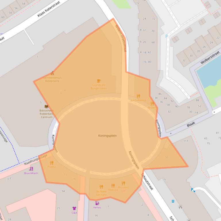 Kaart van postcodegebied 2981EA.