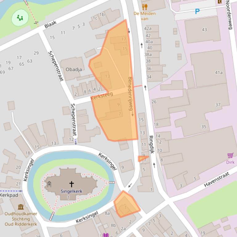 Kaart van postcodegebied 2981EB.