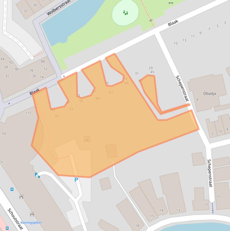 Kaart van postcodegebied 2981ED.