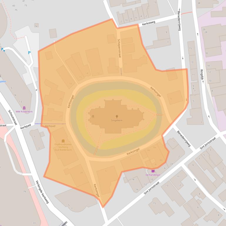 Kaart van postcodegebied 2981EH.