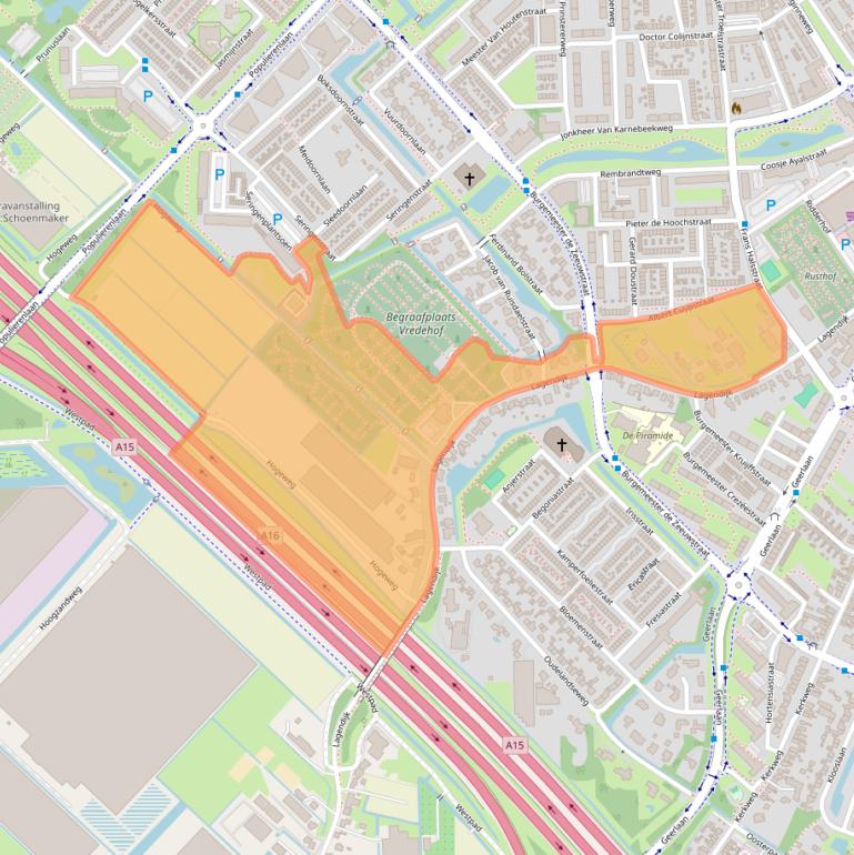 Kaart van postcodegebied 2981EN.