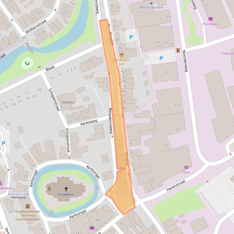 Kaart van postcodegebied 2981EV.