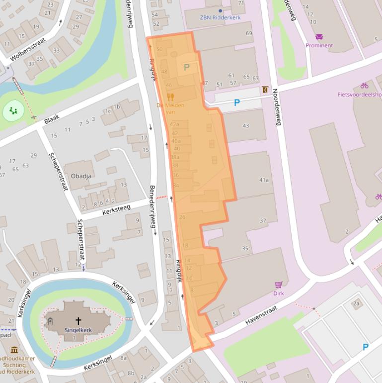 Kaart van postcodegebied 2981EW.