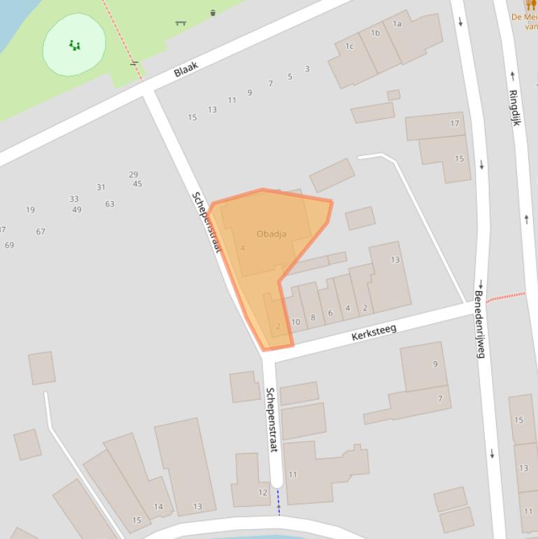 Kaart van postcodegebied 2981EX.