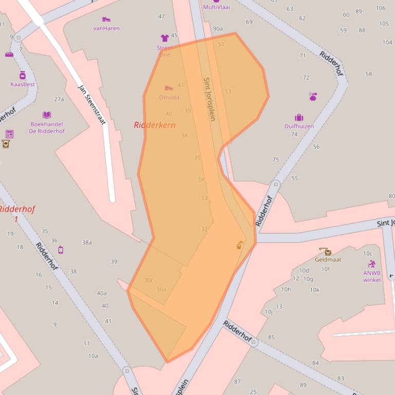 Kaart van postcodegebied 2981GC.