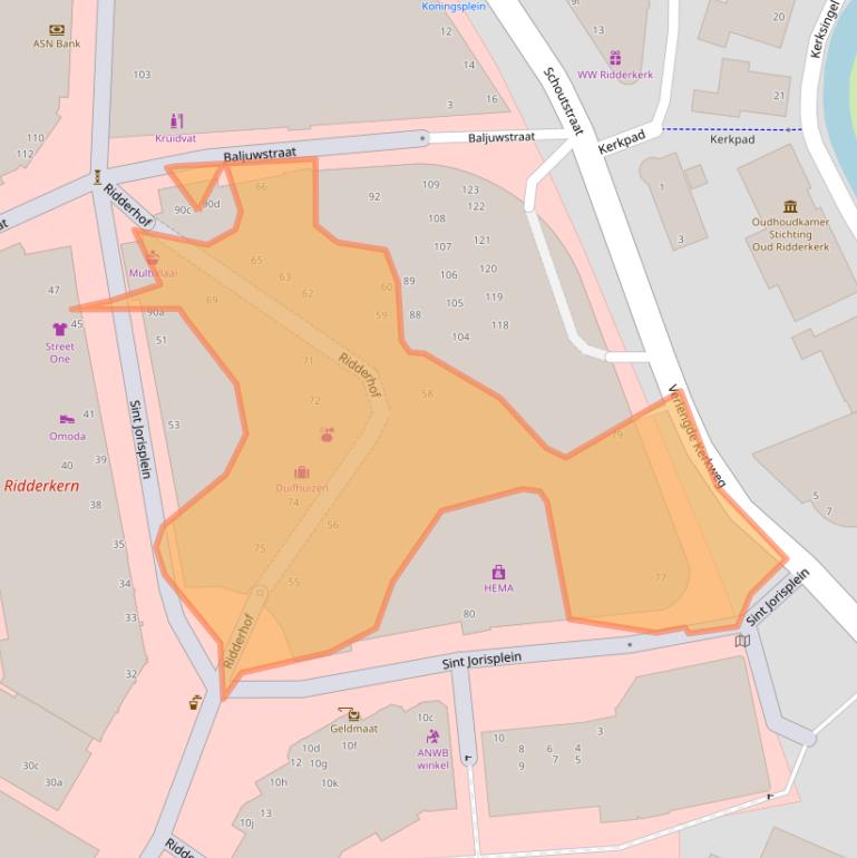 Kaart van postcodegebied 2981GD.