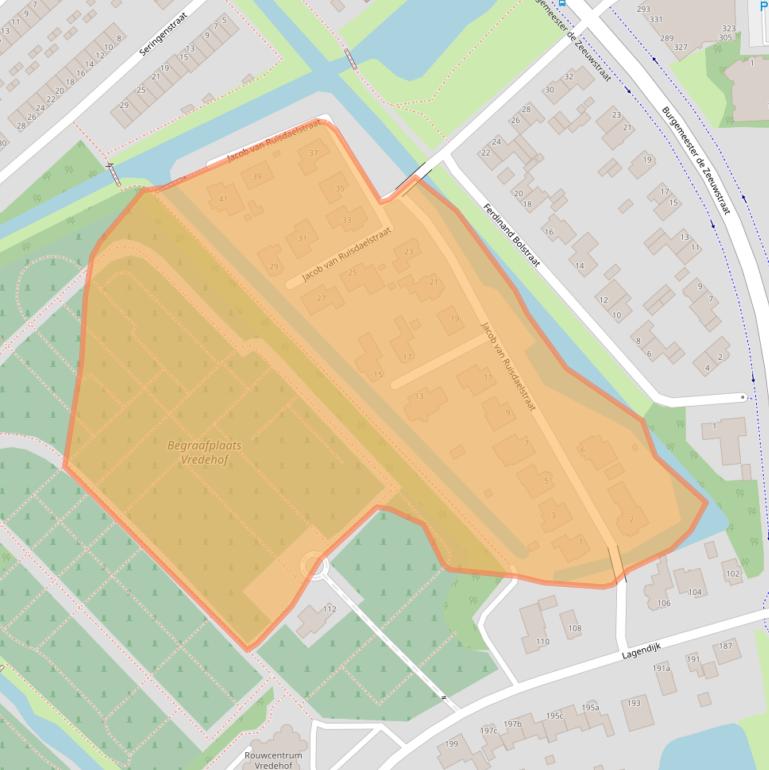 Kaart van postcodegebied 2981JA.