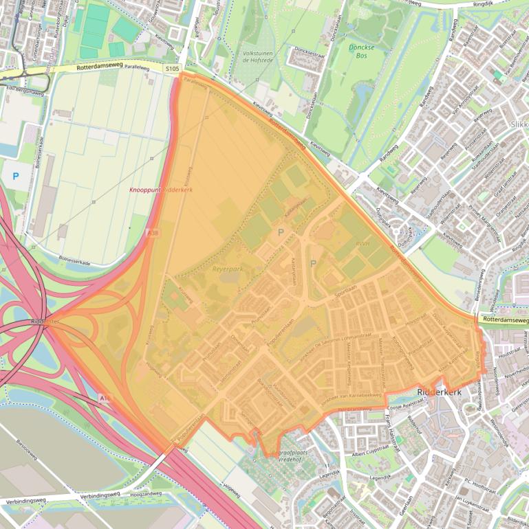 Kaart van postcodegebied 2982.