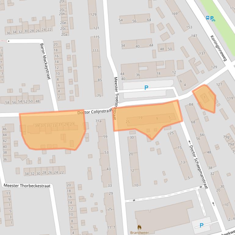 Kaart van postcodegebied 2982AB.