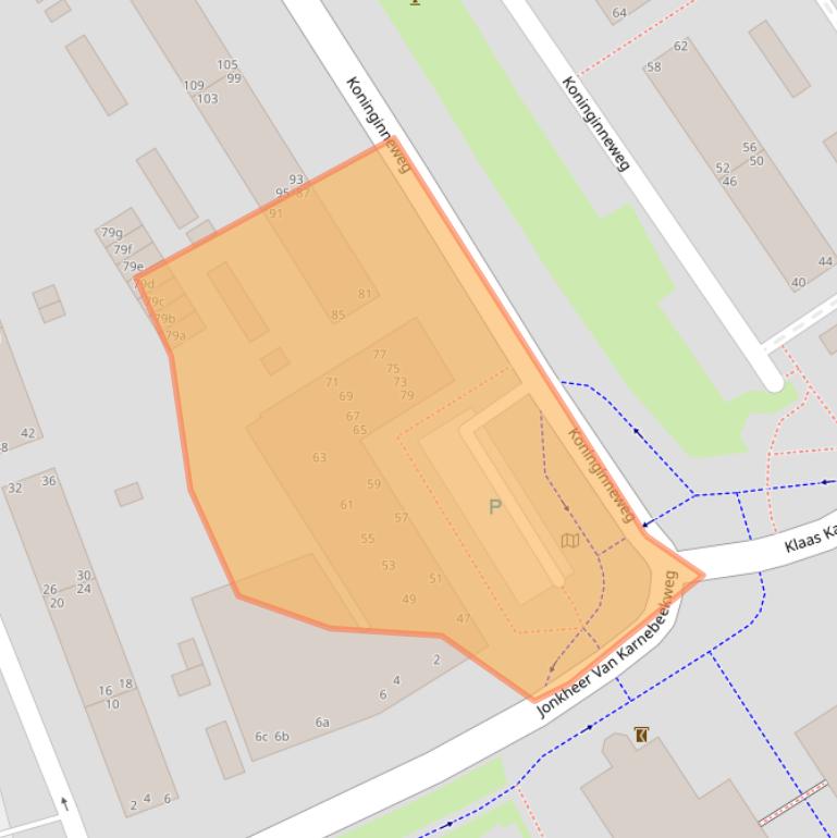 Kaart van postcodegebied 2982AH.